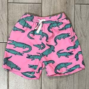 Chubbies The Lil Glades Kids Swim Trunks Pink Alligator Print - Size 4T